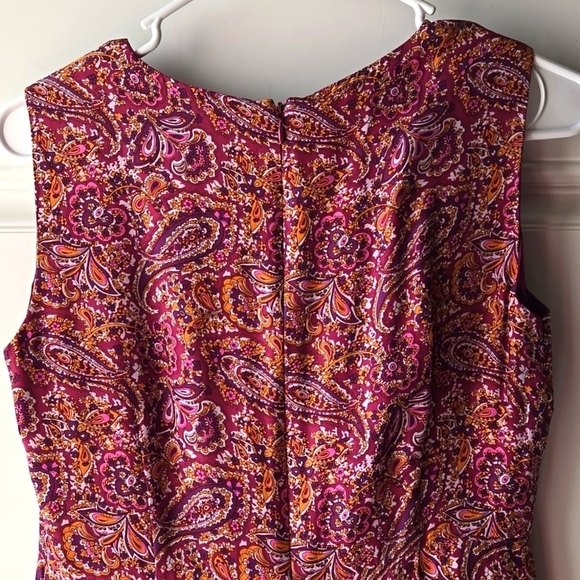 Garnet Hill 100% Silk Paisley Midi Dress - Picture 4 of 8